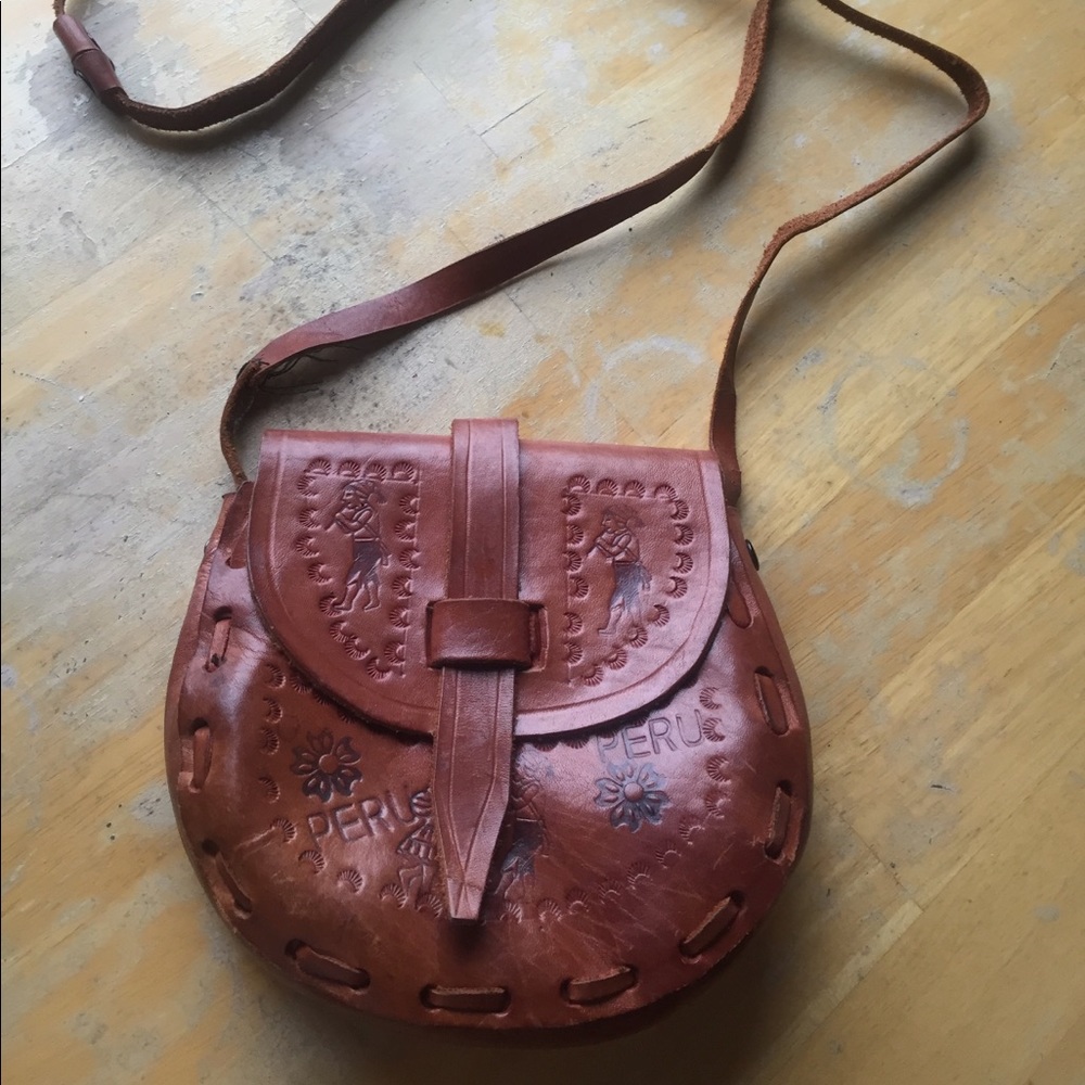 ✖️SOLD✖️ Vintage printed brown leather purse